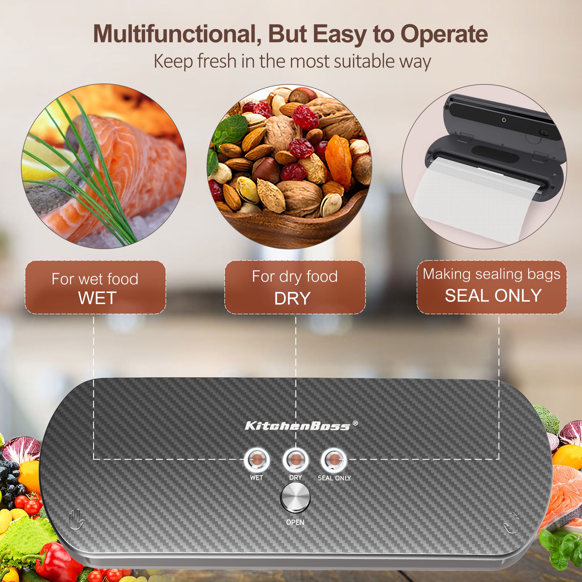 Multifunctional Food Snack Storage Sealer Portable Kitchen Sealing