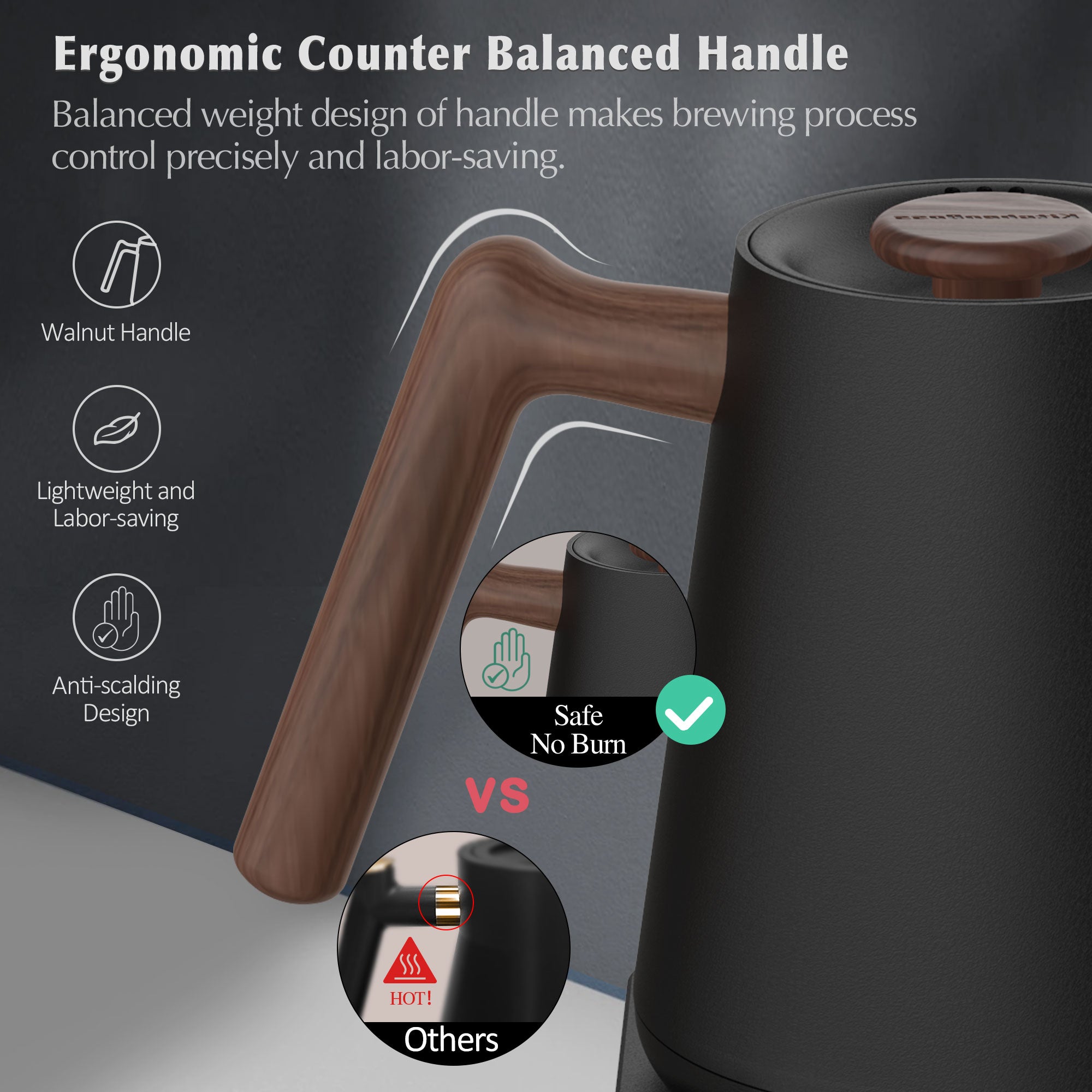 Electric Gooseneck Pour over Kettle: 1 Liter Temperature Control Coffee  Kettles